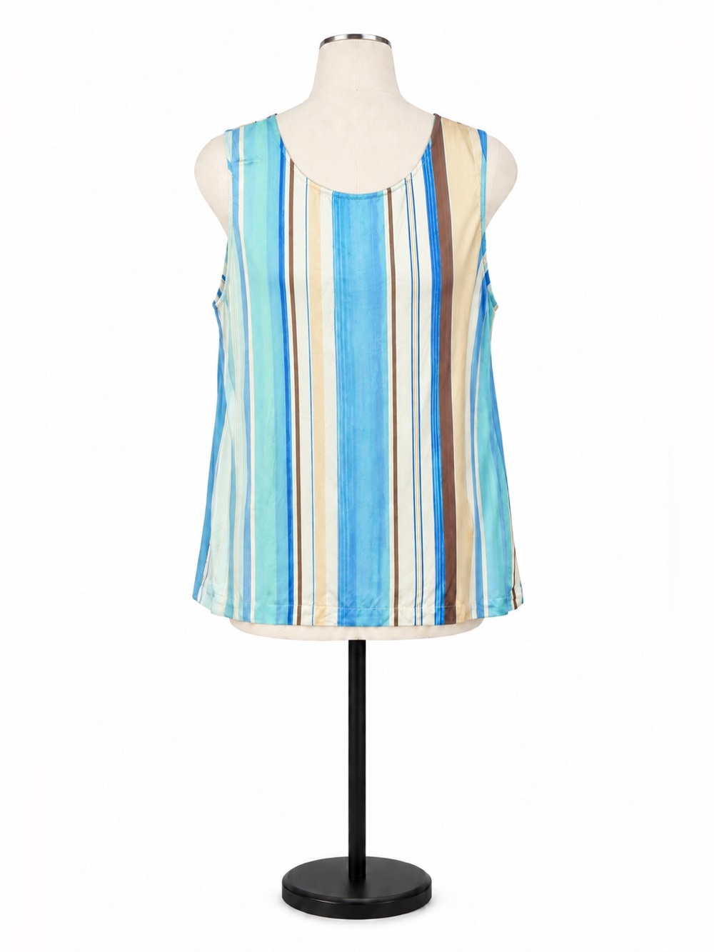 Tyler Boe Sleeveless Striped Tank Top Women’s Large Blue Aqua Viscose
